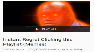 Carte meme Instant Regret Clicking This Playlist, rareté commune