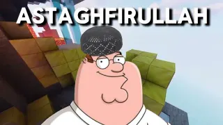 Islamic Family Guy Minecraft Parkour Videos / Imam Peter Instagram Reels meme card, common rarity