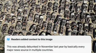 Israel-Hamas Bombed Car Wreckage Community Note Glitch meme card, common rarity