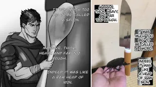 It Was Too Big To Be Called A Sword / Guts Copypasta meme card, common rarity