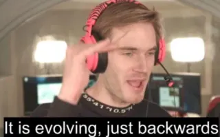 It's Evolving, Just Backwards meme card, common rarity