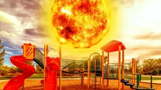 Carte meme It’s Not Always a Great Day for the Playground / Giant Sun Burning Over Playground, rareté commune