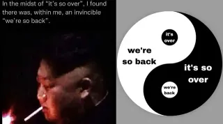 It's So Over / We're So Back meme card, rare rarity