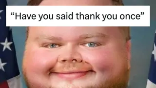 Carte meme J.D. Vance « Have You Said Thank You Once? », rareté commune