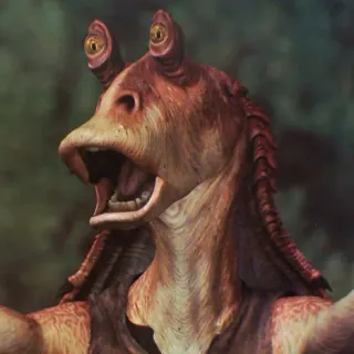 Carte meme Jar Jar Binks, rareté rare