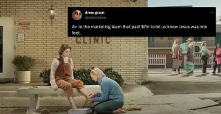 Carte meme Jesus Washed Feet Super Bowl Commercial, rareté commune
