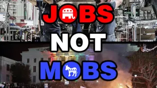 Jobs Not Mobs meme card, common rarity