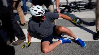 Joe Biden Falls Off Bike meme card, common rarity