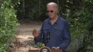Joe Biden's Amazon Rainforest Visit meme card, common rarity