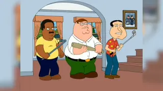 Joe vs. Peter, Cleveland, and Quagmire meme card, common rarity