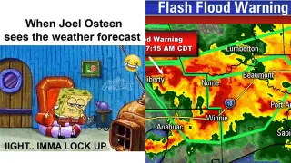 Joel Osteen Reacts to Floods meme card, common rarity