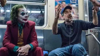 Joker Listening to Todd Phillips on a Subway meme card, common rarity