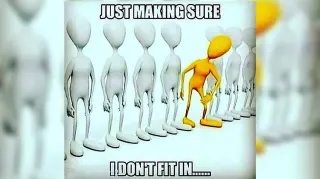 Carte meme Just Making Sure I Don’t Fit In, rareté commune