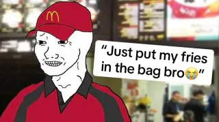 Carte meme Just Put My Fries in the Bag Bro, rareté rare