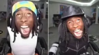 Kai Cenat Tongue Out Face meme card, common rarity