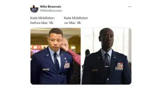 Kate Middleton Before vs. Kate Middleton After meme card, common rarity