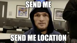 Khabib Nurmagomedov's "Send Me Location" meme card, common rarity
