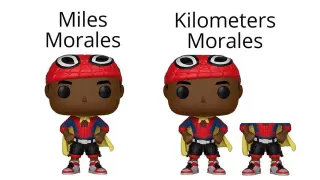 Carte meme Kilometers Morales / Miles Morales Name Puns, rareté commune