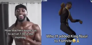 King Nasir Dance meme card, rare rarity