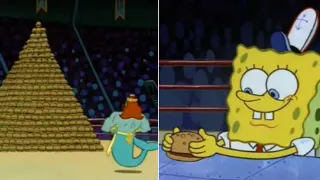 King Neptune vs. SpongeBob SquarePants meme card, common rarity