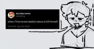 Carte meme Kitten I’ll Be Honest, Daddy’s About to Kill Himself, rareté commune