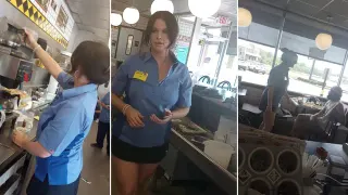 Lana Del Rey Working at Waffle House meme card, common rarity