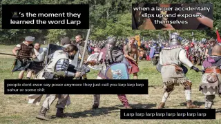 LARP / LARPing meme card, common rarity