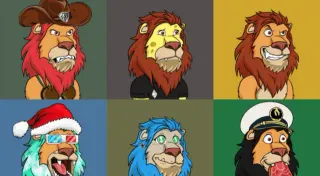 Lazy Lion NFTs meme card, common rarity
