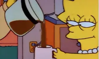 Lisa Simpson's Coffee meme card, rare rarity