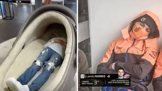 Carte meme Little Lando Norris Sleeping / "And It’s All Too Much For Little Lando Norris", rareté commune