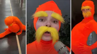 Lorax Halloween Costume Girls meme card, common rarity