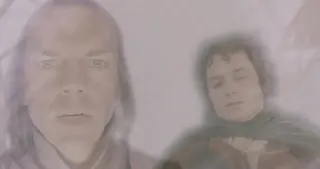 Low Opacity Elrond Healing Frodo meme card, common rarity