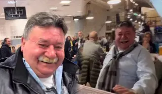 Man Laughing at a Whistle meme card, common rarity