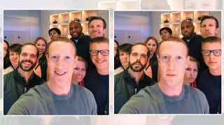 Mark Zuckerberg Group Selfie meme card, common rarity