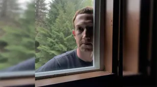 Mark Zuckerberg Staring Through Window meme card, common rarity
