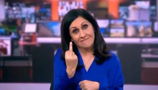 Maryam Moshiri Doing The Middle Finger meme card, common rarity