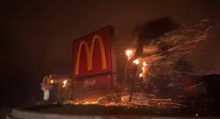 McDonald's Burned Down meme card, common rarity