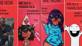 Me As Three Years Old vs. Me Now meme card, common rarity