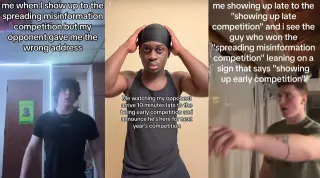 Me Showing Up To The Competition meme card, common rarity