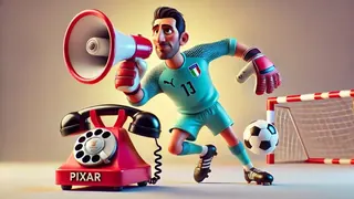 Carte meme Mégaphone, téléphone, Gianluigi Buffon, rareté épique