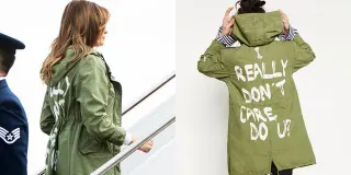 Melania Trump's "I Really Don't Care" Jacket Parodies meme card, common rarity