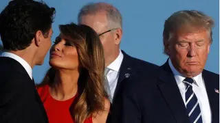 #MelaniaLovesTrudeau meme card, common rarity