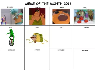Carte meme Meme of the Month Calendars, rareté rare