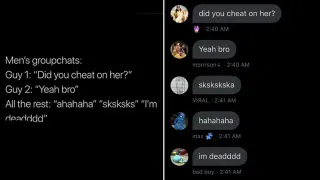 Men's Group Chats meme card, common rarity