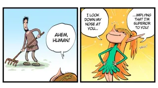Merrivius Elf and Human Comics meme card, rare rarity