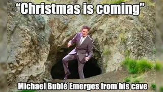 Michael Bublé Emerges from His Cave meme card, common rarity