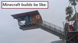 Minecraft Builds Be Like meme card, common rarity