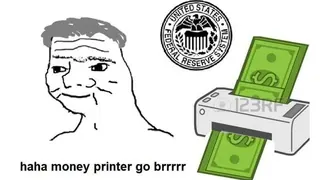 Carte meme Money Printer Go Brrr, rareté rare