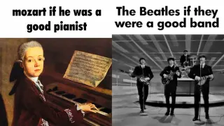 Mozart If He Was a Good Pianist / The Beatles If They Were a Good Band meme card, common rarity