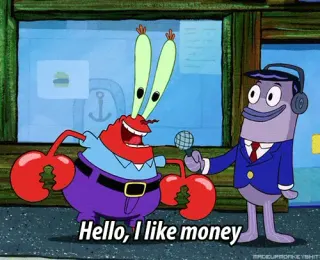 Carte meme Mr. Krabs’ "I Like Money", rareté commune